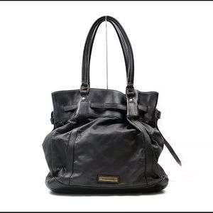 BURBERRY TOTE BLACK LEATHER BAG